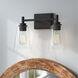 Westin 2 Light 15 inch Matte Black Bath Bar Wall Light 